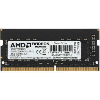 Память DDR4 16Gb 3200MHz AMD R9416G3206S2S-U R9 RTL PC4-25600 CL22 SO-DIMM 260-pin 1.2В