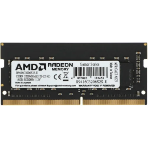Память DDR4 16Gb 3200MHz AMD R9416G3206S2S-U R9 RTL PC4-25600 CL22 SO-DIMM 260-pin 1.2В