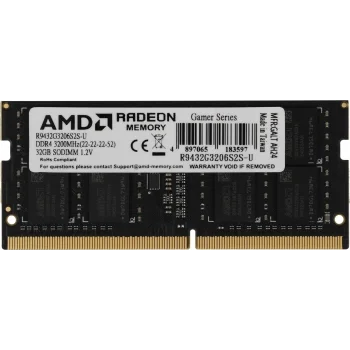 Память DDR4 32Gb 3200MHz AMD R9432G3206S2S-U R9 RTL PC4-25600 CL22 SO-DIMM 260-pin 1.2В