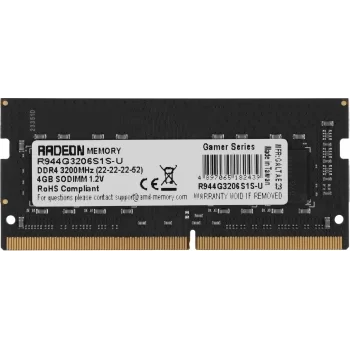 Память DDR4 4GB 3200MHz AMD R944G3206S1S-U R9 RTL PC4-25600 CL22 SO-DIMM 260-pin 1.2В