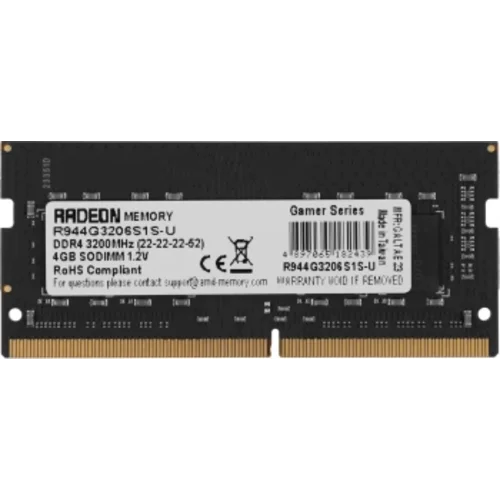 Память DDR4 4GB 3200MHz AMD R944G3206S1S-U R9 RTL PC4-25600 CL22 SO-DIMM 260-pin 1.2В