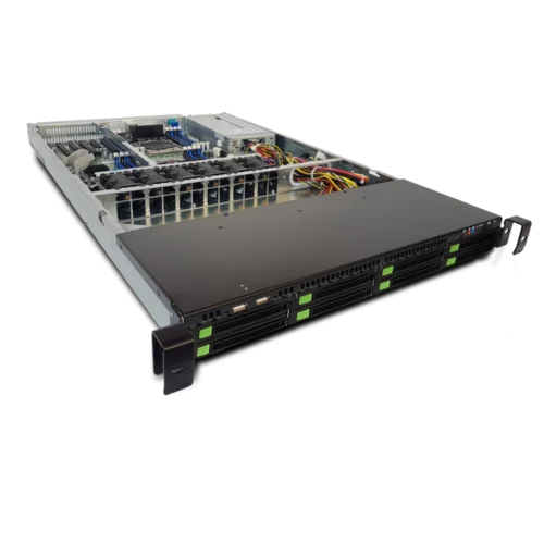 Серверная платформа Rikor 1U RP6108-PB25-650HS, до двух процессоров Intel Xeon Scalable, DDR4, 8x2.5" HDD, 2x1000Base-T, резервируемый БП