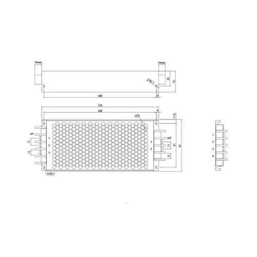 Преобразователь: DC/DC; 300Вт; Uвх:33.6...62.4В; Uвых: 24ВDC; Iвых: 12.5А, Mean Well