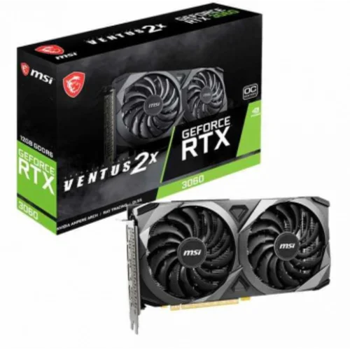 Видеокарта MSI PCI-E 4.0 RTX 3060 VENTUS 2X 12G OC NVIDIA GeForce RTX 3060 12Gb 192bit GDDR6