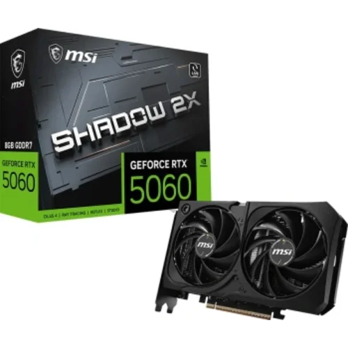Видеокарта MSI PCI-E 5.0 RTX 5060 8G SHADOW 2X MAX NVIDIA GeForce RTX 5060 8Gb 128bit GDDR7
