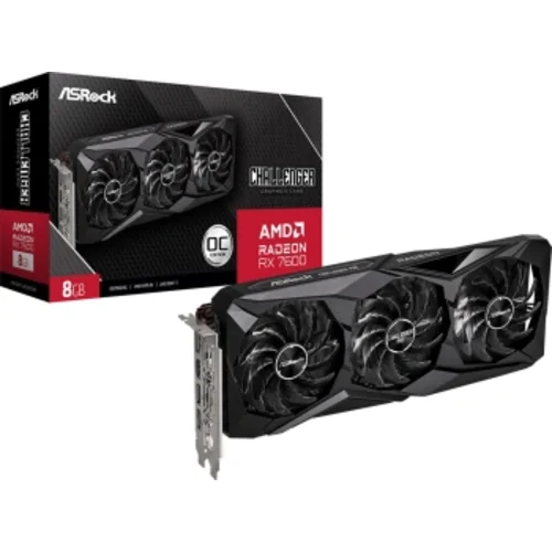 Видеокарта Asrock PCI-E 4.0 RX7600 CLP 8GO AMD Radeon RX 7600 8Gb 128bit GDDR6
