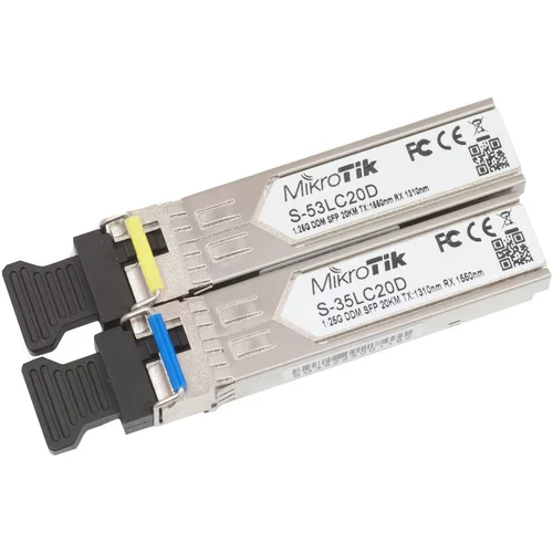 Модуль Mikrotik SFP оптический, 1.25G, 20км, 1310/1550нм + 1.25G, 20км, 1550/1310нм