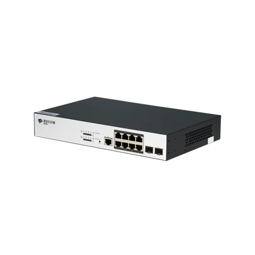 Управляемый PoE коммутатор уровня 2 BDCOM S2500-8P2S, 8x 10/100/1000Base-T PoE 802.3af/at до 140W, 2x 100/1000Base-X (SFP), ~220V AC