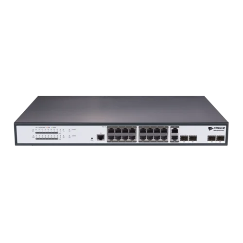 Управляемый PoE коммутатор уровня 2 BDCOM S2520-P, 16x 10/100/1000Base-T PoE 802.3af/at до 250W, 2x combo 1G SFP/RJ45, 2x 100/1000Base-X (SFP), 220VAC