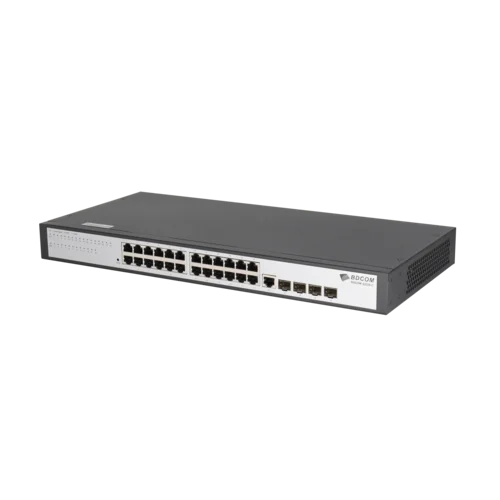 Управляемый коммутатор уровня 2 BDCOM S2528-C, 24x 10/100/1000Base-T, 4x combo 1G SFP/RJ45, 220VAC