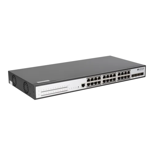 Управляемый PoE коммутатор уровня 3 BDCOM S2900-24P4Xv1, 24x 10/100/1000Base-T, PoE 802.3af/at до 370W, 4x 1/10GE SFP+, 220V AC