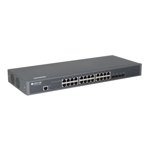 Управляемый коммутатор уровня 3 BDCOM S2900-24T4X, 24x 10/100/1000Base-T, 4x 1/10GE SFP+, 220VAC