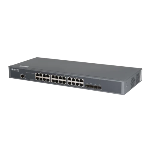 Управляемый коммутатор уровня 3 BDCOM S2900-24T4X, 24x 10/100/1000Base-T, 4x 1/10GE SFP+, 220VAC