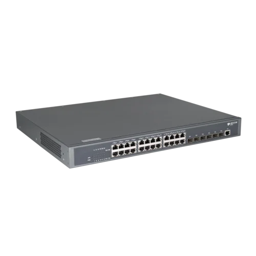 Управляемый коммутатор уровня 3 BDCOM S3900-24T6X, 24x 10/100/1000Base-T, 6x 1/10GE SFP+, Hot Swap БП 1, в комплекте 1x PSU ~220VAC