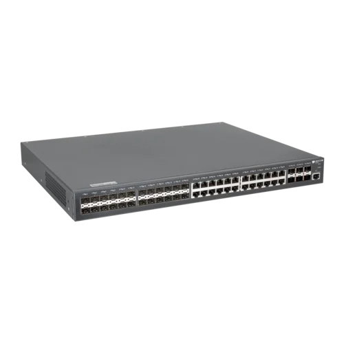 Управляемый коммутатор уровня 3 BDCOM S3900-48M6X, 24x10/100/1000Base-T, 24x100/1000Base-X SFP, 6x1/10GE SFP+, Hot Swap БП 1+1, в комплекте 1x PSU AC