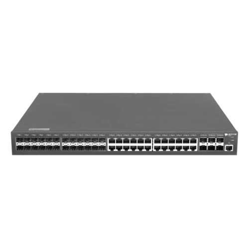 Управляемый коммутатор уровня 3 BDCOM S3900-48M6X, 24x10/100/1000Base-T, 24x100/1000Base-X SFP, 6x1/10GE SFP+, Hot Swap БП 1+1, в комплекте 1x PSU AC