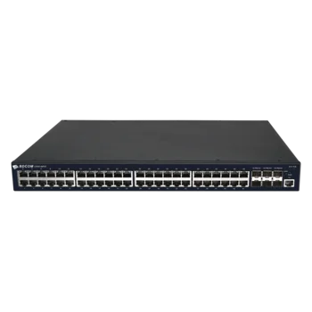 Управляемый PoE коммутатор уровня 3 BDCOM S3900-48P6X, 48x 10/100/1000BaseT PoE 802.3af/at до 740W, 6x 1/10GE SFP+, Hot Swap БП 1+1