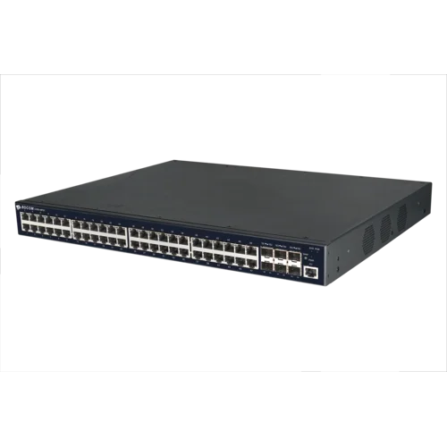 Управляемый PoE коммутатор уровня 3 BDCOM S3900-48P6X, 48x 10/100/1000BaseT PoE 802.3af/at до 740W, 6x 1/10GE SFP+, Hot Swap БП 1+1