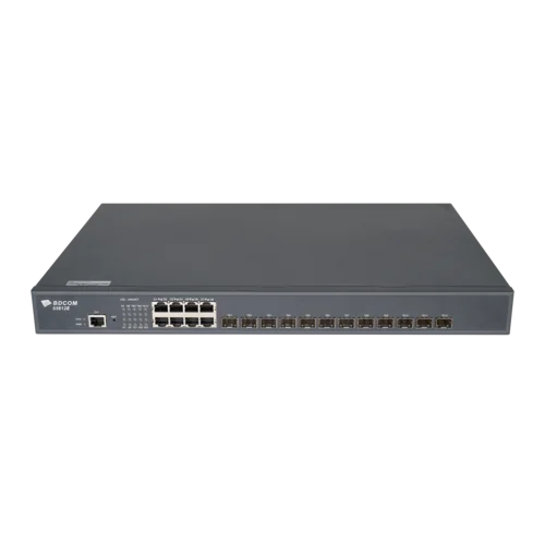 Управляемый коммутатор уровня 3 BDCOM S5612E, 8x 10/100/1000Base-T, 12x 1/10GE SFP+, ~220V AC