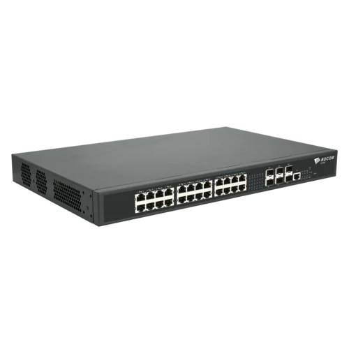Управляемый коммутатор уровня 3 BDCOM S5700-24EP6X, 8x 2.5GBASE-Т PoE 802.3af/at/bt, 16x 2.5GBASE-Т PoE 802.3af/at, бюджет PoE до 740W, 6x 1/10GE SFP+