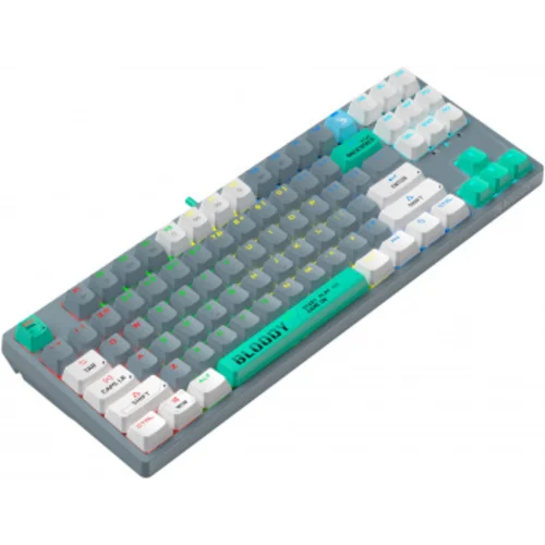 Клавиатура A4Tech Bloody S87 Energy механическая серый/зеленый USB for gamer LED (S87 USB ENERGY ASH)