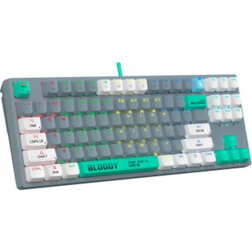 Клавиатура A4Tech Bloody S87 Energy механическая серый/зеленый USB for gamer LED (S87 USB ENERGY ASH)