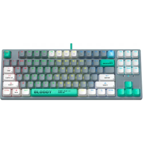 Клавиатура A4Tech Bloody S87 Energy механическая серый/зеленый USB for gamer LED (S87 USB ENERGY ASH)