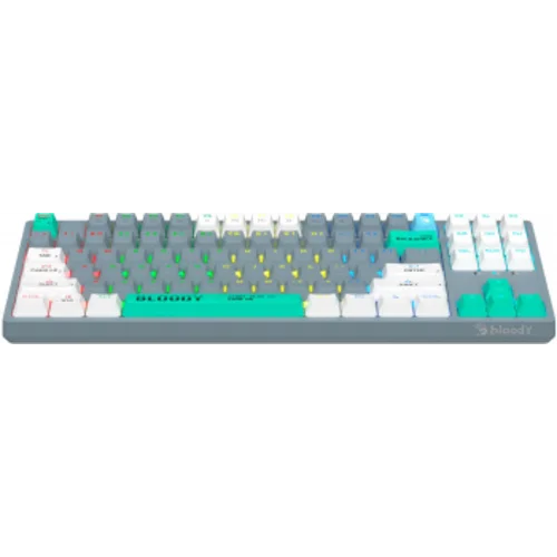 Клавиатура A4Tech Bloody S87 Energy механическая серый/зеленый USB for gamer LED (S87 USB ENERGY ASH)
