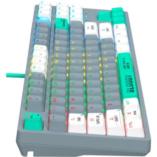 Клавиатура A4Tech Bloody S87 Energy механическая серый/зеленый USB for gamer LED (S87 USB ENERGY ASH)