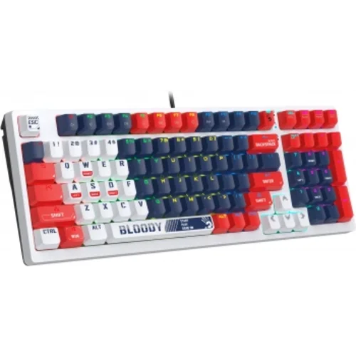 Клавиатура A4Tech Bloody S98 Sports Navy BLMS Plus механическая синий/белый USB for gamer LED (S98 S