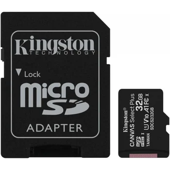 32 Гб Карта памяти Kingston Canvas Select Plus microSDHC + SD адаптер (SDCS2/32GB), UHS-I, U1, class 10