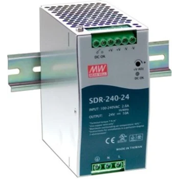 SDR-240-24 Мощный блок питания на DIN-рейку, 24В, 10А, 240Вт Mean Well