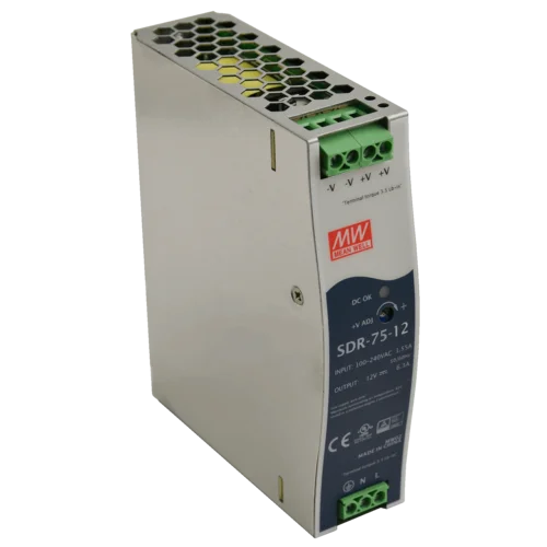 SDR-75-12 Мощный блок питания на DIN-рейку, 12В, 6,3А, 75Вт Mean Well