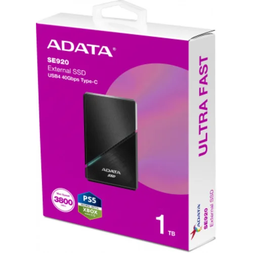 Накопитель SSD A-Data USB-C 4.0 1TB SE920-1TCBK SE920 2.5" черный