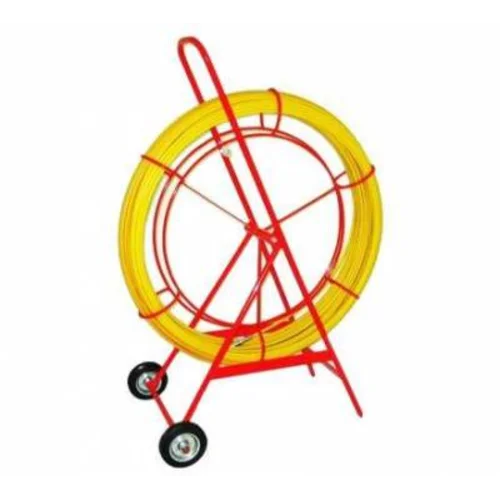 Устройство для затяжки (протяжки) кабеля на тележке, D=11mm, L=150m, цвет - желтый (Россия)