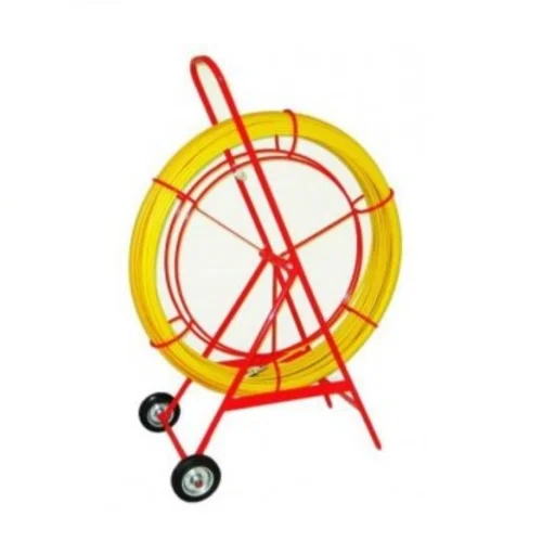 Устройство для затяжки (протяжки) кабеля на тележке, D=11mm, L=150m, цвет - желтый (Россия)