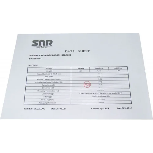 Модуль Add/Drop SNR-CWDM-10GR-OADM1-1310/1390 (некондиция)