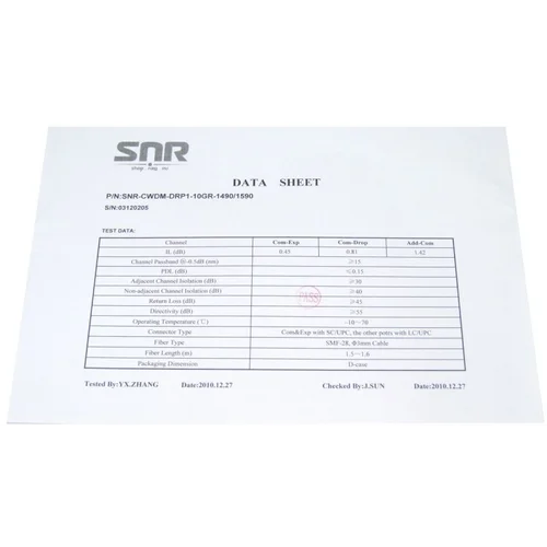 Модуль Add/Drop SNR-CWDM-10GR-OADM1-1490/1590