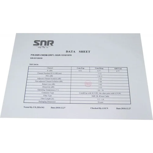 Модуль Add/Drop SNR-CWDM-10GR-OADM1-1510/1570