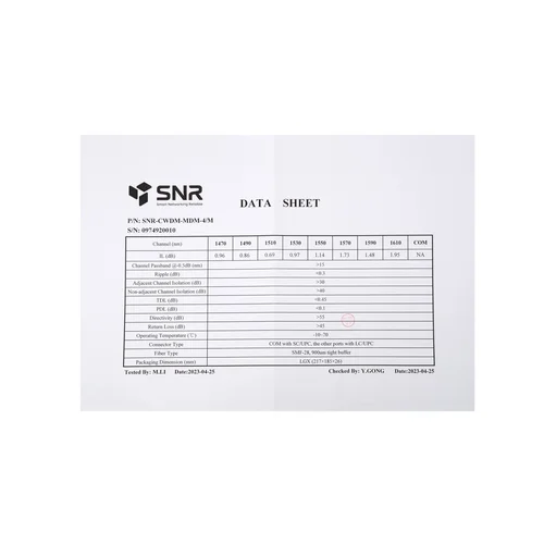 Мультиплексор CWDM одноволоконный 4-канальный (trx:1610-1550, 1470-1530)