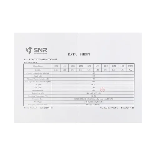 Мультиплексор-Демультиплексор одноволоконный 4-канальный + TV канал 1550нм