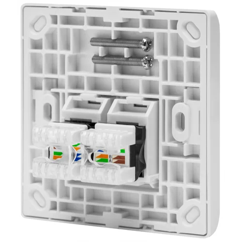 Абонентская розетка SNR, встраиваемая, под модули Keystone, 2 порта