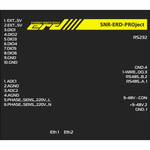 Устройство удалённого контроля и управления SNR-ERD-PROject-2, RS232/485, IO6, RF/GSM