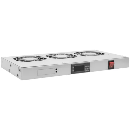 Модуль вентиляторный 19", 3 вентилятора, регулируемая глубина 230-415мм, с цифровым терморегулятором