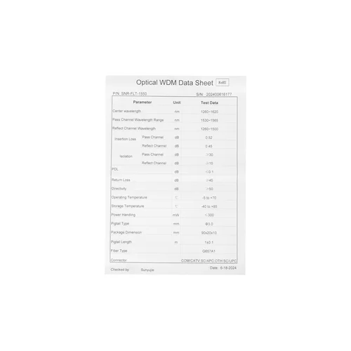 Модуль оптического уплотнения (фильтр) 1310/1490/1550