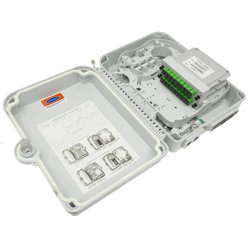 Коробка распределительная оптическая SNR-FTTH-FDB-24X (укомплектованная 2 делителями 1х8)