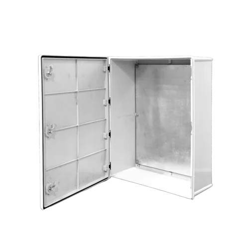 Стеклопластиковый шкаф навесной с монтажной панелью, 600х800х250мм, IP65