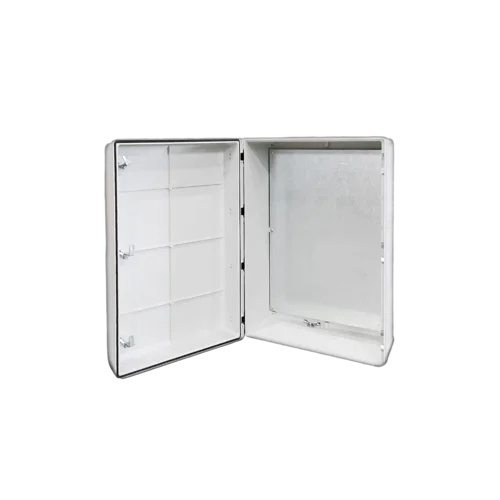 Стеклопластиковый шкаф навесной с монтажной панелью, 600х800х350мм, IP65