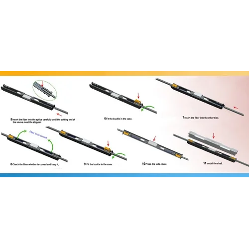 Механический соединитель оптических волокон для FTTH кабеля c защитным корпусом, уп.(5 шт)