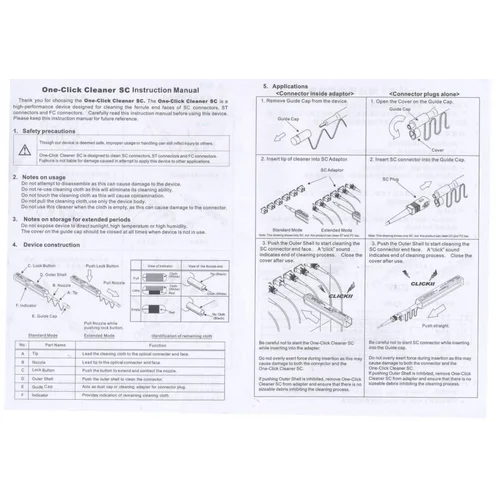 Инструмент для очистки феррул оптических разъемов SNR One-Click-Cleaner SNR-OCC-LC